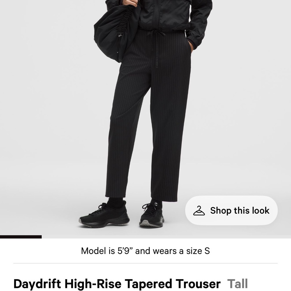Lululemon Pinstripe High-Rise Tapered Trousers